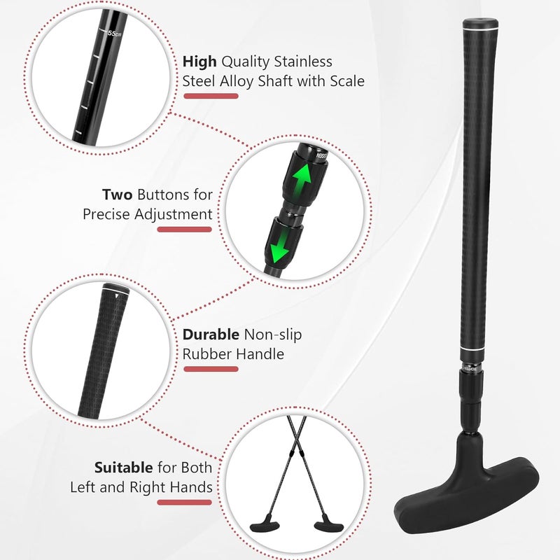 MultiOutools Golf Putters for Men and Women, 2 Pack Adjustable Golf Club Sets with 6 Balls & 2 Flag Cups, Two-Way Mini Putters Training Clubs for Children, Teenagers, Adults - Image 5